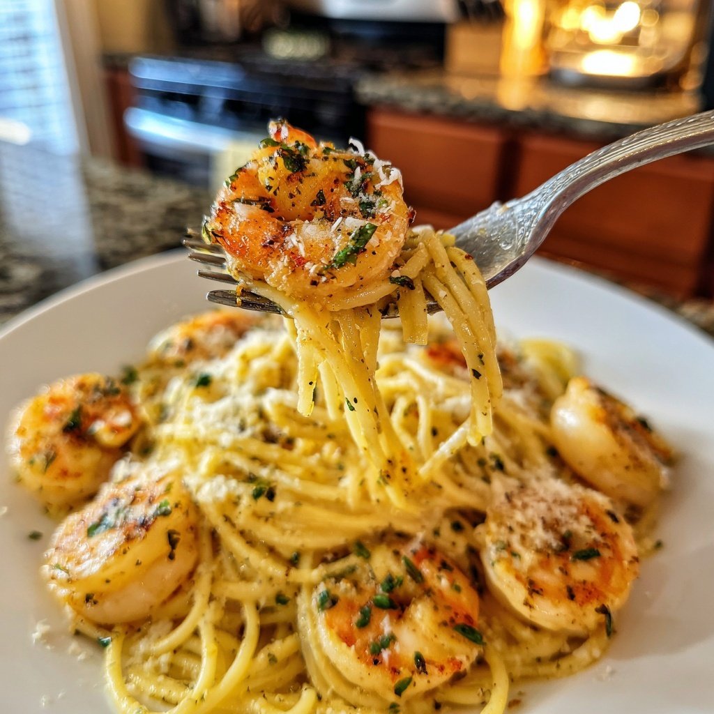 15-Minute Garlic Shrimp Pasta