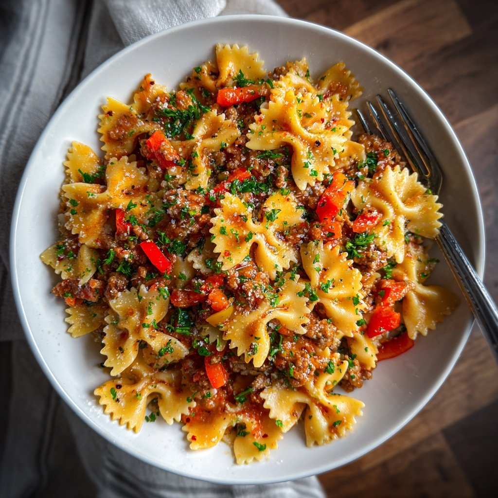 Bow Tie Pasta With Sausage And Peppers