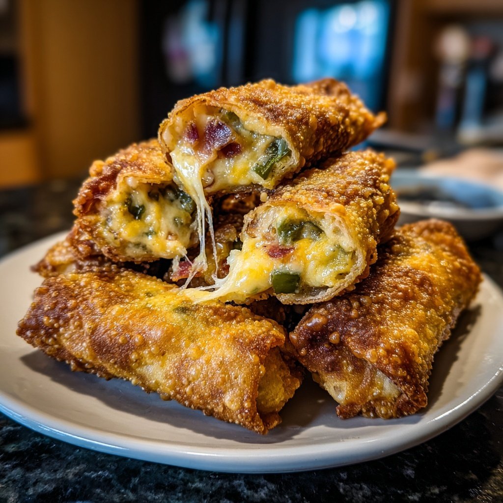 Tasty Finger Food Mini Jalapeno Popper Egg Rolls