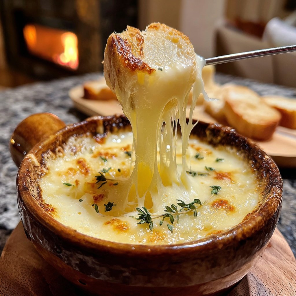 Fondue with Gruyere and Fresh Thyme