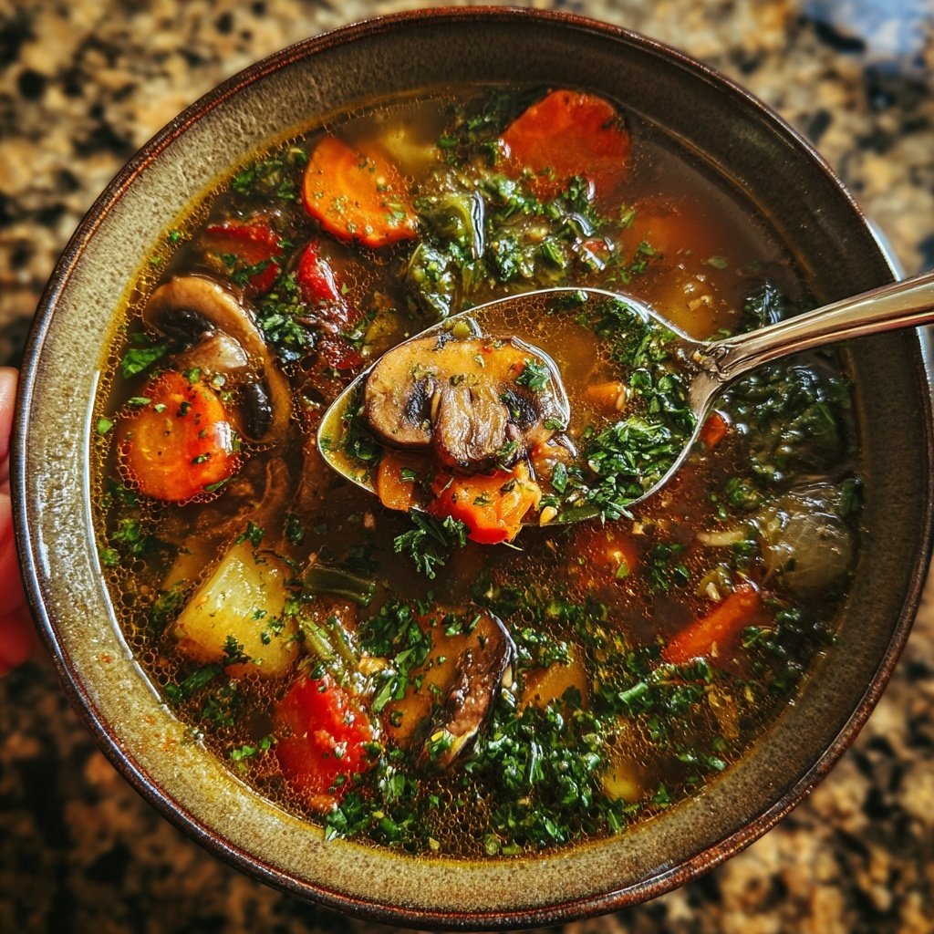 Spring Mushroom Vegetable Soup