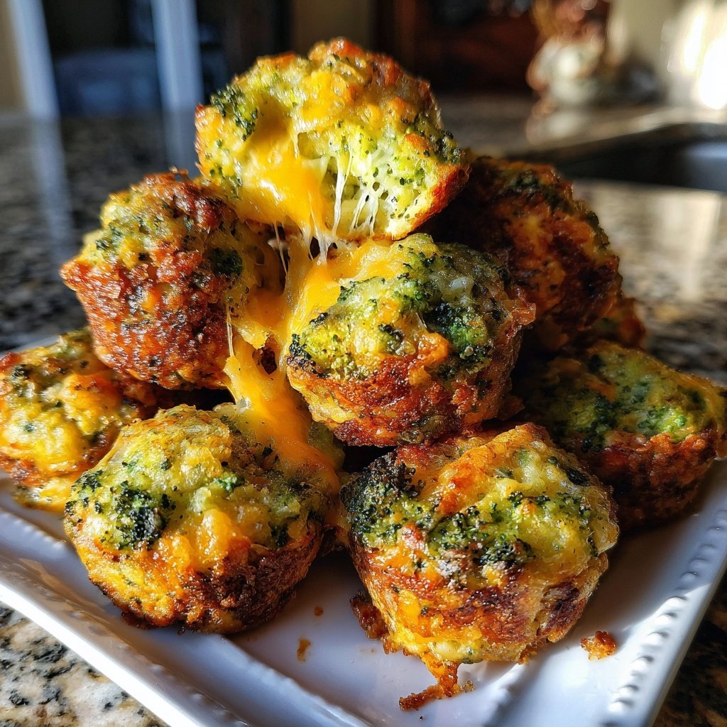 Super Bowl Party Food Cheesy Broccoli Bites